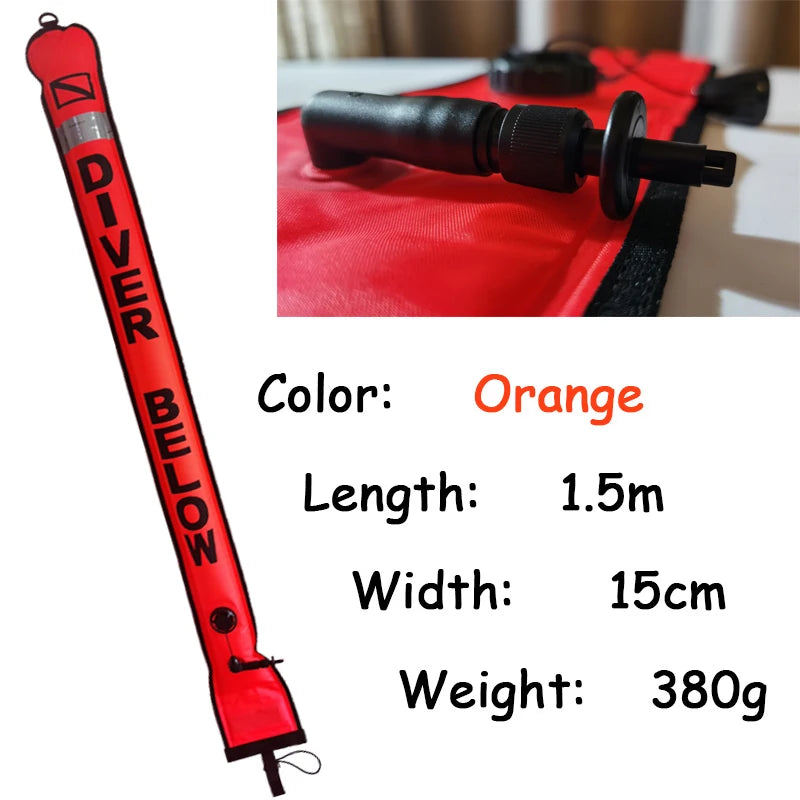 DIVING SMB 1.2m 1.5m 1.8m Buoy Colorful Visibility Safety Inflatable Scuba Diving SMB Surface Signal Marker Buoy Accessory