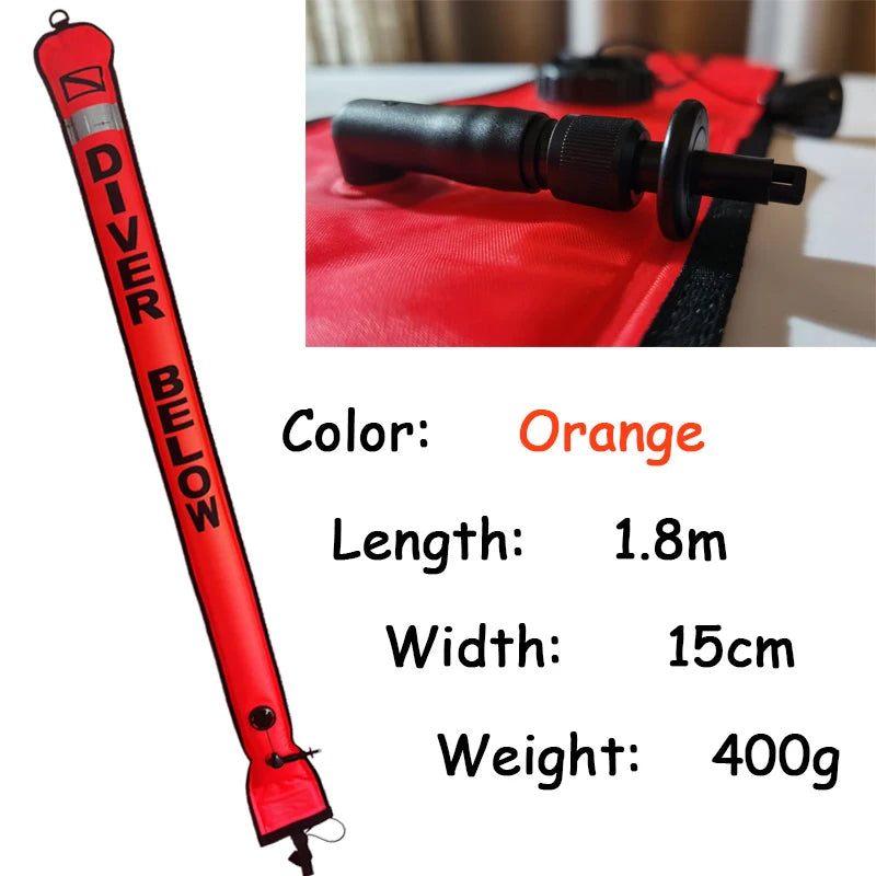 DIVING SMB 1.2m 1.5m 1.8m Buoy Colorful Visibility Safety Inflatable Scuba Diving SMB Surface Signal Marker Buoy Accessory