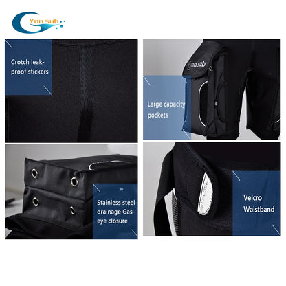 YONSUB Scuba Diving Shorts with Pocket 3mm Neoprene Tech Shorts Wetsuits Spearfishing Surfing Shorts Canoeing Kayaking Shorts
