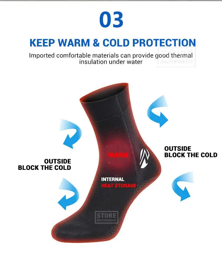 Neoprene Socks 3mm For Swimming Diving Socks Rubber Sole Sup Non-Slip Swim Socks Surf Board Socks Water Proof Socks