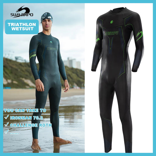 SUMARPO Triathlon Wetsuit for Men, 3/2mm Yamamoto Neoprene for Open Water Swimming