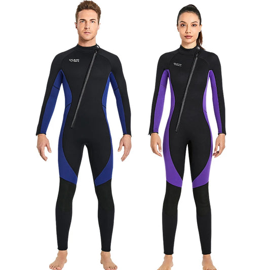 3MM Neoprene Wetsuit Front Zipper Men Kite Surf Diving Suit Women Kayak Swim Scuba Diving and Snorkeling Spearfishing Wetsuits