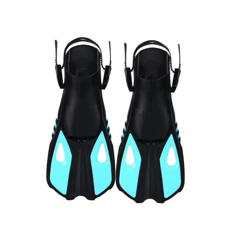 Snorkel Fins Swim Flippers Short Diving Frog Shoes Duck Webs Adjustable Silicone Travel Size Open Heel Adult Men Women Youth Kid