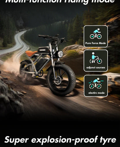 1000W Motor Electric bike 48V 55AH 20-inch Snow Tire Electric bicycle Outdoor adult Off-Road Bicycle Mountain Ebike