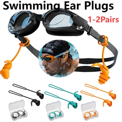 1Pair/2Pair Swim Ear Plugs Silicone Waterproof Anti-noise Pool Accessories SwimmingEarplugs Water Sports Swim Swimming Ear Plugs