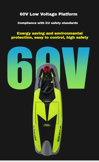 High-Speed Carbon Fiber Electric Surfboard, Jet Power with Li-ion NMC Battery & New Control System, Ribbed KeelEPPforWaterSports