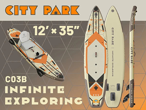 Hot sale Citypark C03B 12'x35"x6" Hot Seller 2024 Manufacture Paddle Surf  Paddleboard Stand up Paddle Board With Accessories
