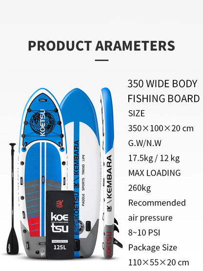 koetsu Wide Body Inflatable Stand Up Paddle Board SUP Board 3 to 5 people Padding Water Parents and Children PVC Wakeboard