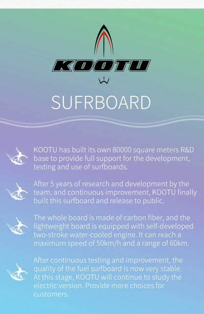 KOOTU Jet Surfboard Fuel-powered surfb Engine 109cc Lightweight Carbon Fiber Surfboard Electric Surfing High Speed Power Surfing