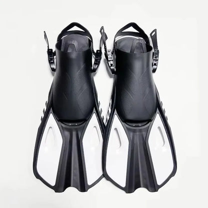 Snorkel Fins Swim Flippers Short Diving Frog Shoes Duck Webs Adjustable Silicone Travel Size Open Heel Adult Men Women Youth Kid
