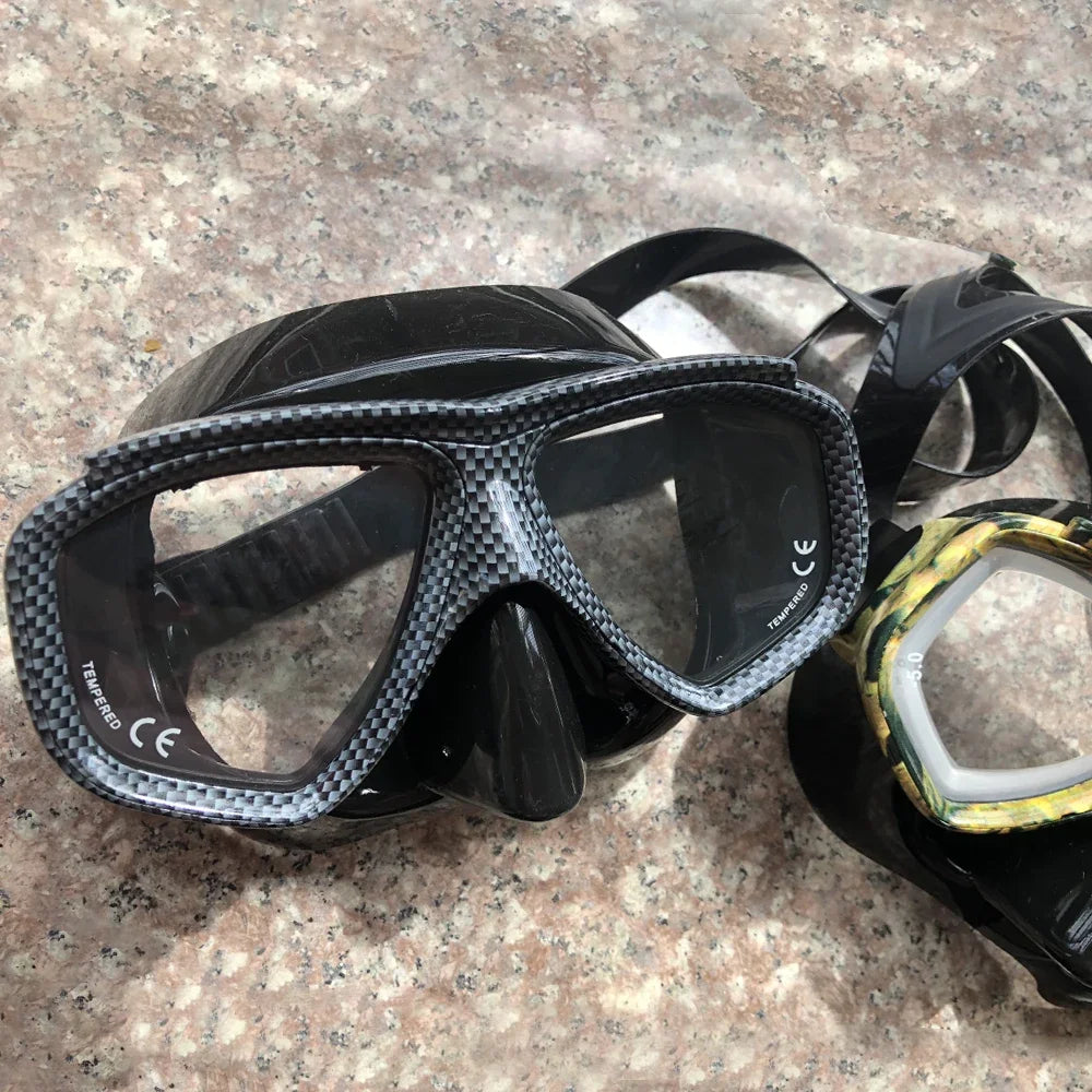Customize Myopia Diving Mask Snakeskin Anti Fog for Spearfishing Gear Swimming Masks Googles Nearsighted Lenses Short-sighted