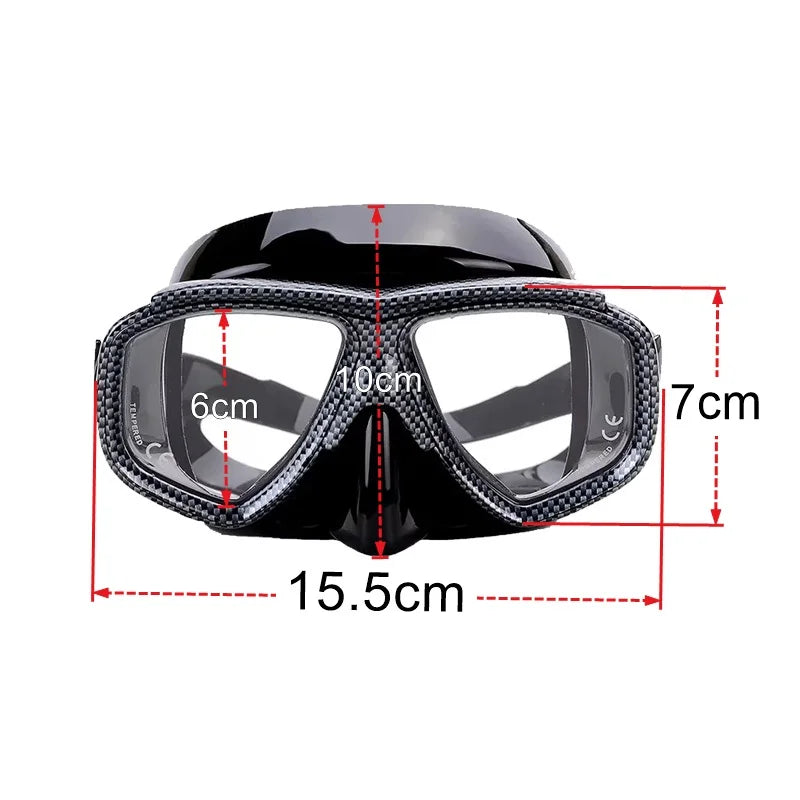 Customize Myopia Diving Mask Snakeskin Anti Fog for Spearfishing Gear Swimming Masks Googles Nearsighted Lenses Short-sighted