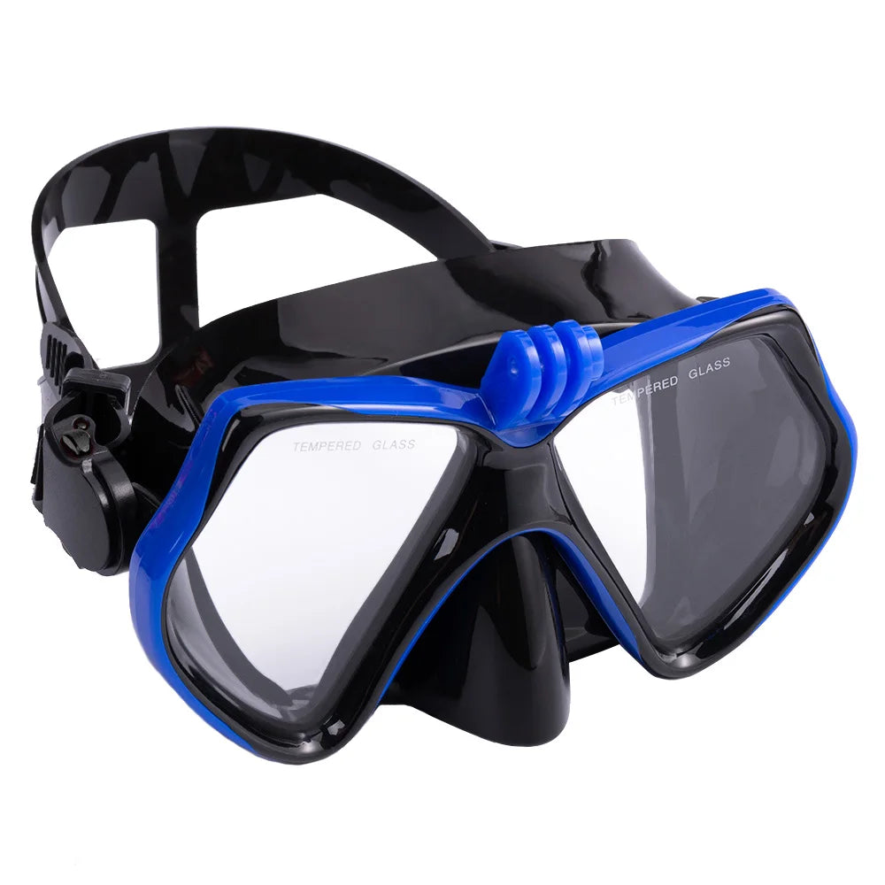 Diving Mask Swimming Goggles For GoPro Underwater Sports Camera Tempered Glass Professional Scuba Dry Snorkel Tube Adults Youth