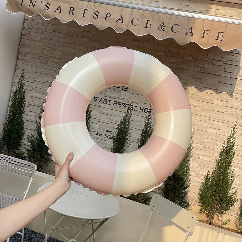 Kids Swimming Ring, PVC Inflatable Float - Striped Design for Boys & Girls, Pool & Beach Floating Donut, Summer Water Play