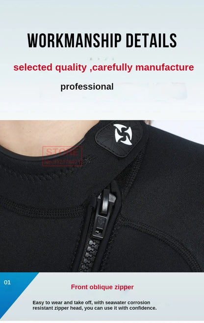 3MM Neoprene Wetsuit Front Zipper Men Kite Surf Diving Suit Women Kayak Swim Scuba Diving and Snorkeling Spearfishing Wetsuits