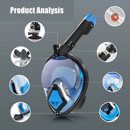 10 Generation diving mask Underwater Snorkeling Full Face Swimming Mask Diving Respirator Masks Breathing for Kids Adult