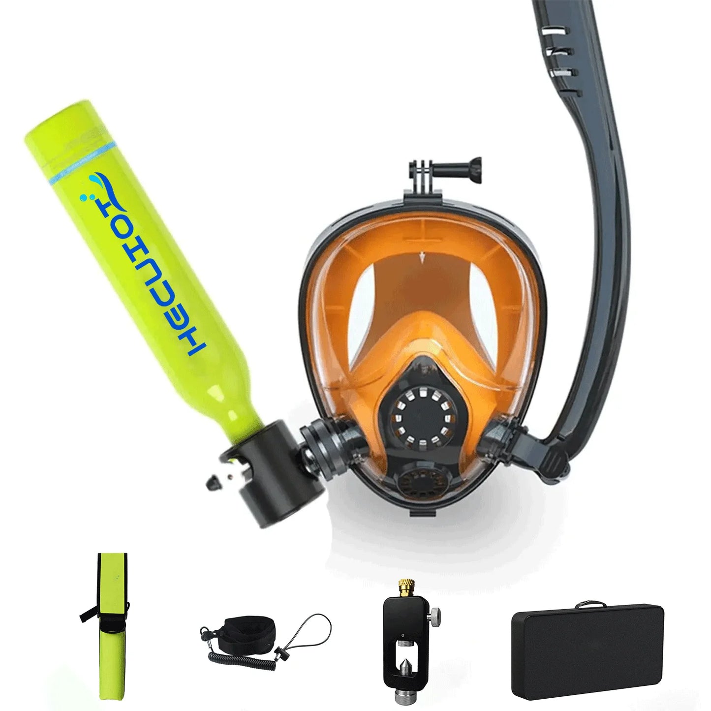 HECUIOI 0.5L Mini Scuba Tank, Diving Mask Snorkel Air Snorkeling Equipment Outdoor Oxygen Diving Tank Underwater Swimming