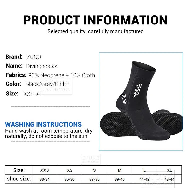 Neoprene Socks 3mm For Swimming Diving Socks Rubber Sole Sup Non-Slip Swim Socks Surf Board Socks Water Proof Socks