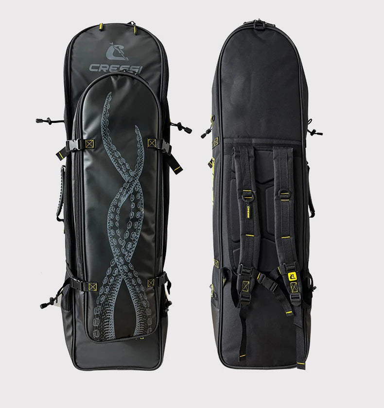 Cressi Fishing Freediving Fin Bag Backpack for Spearfishing Equipment Waterproof Scuba Long Blade Piovra