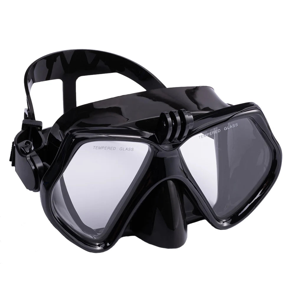 Diving Mask Swimming Goggles For GoPro Underwater Sports Camera Tempered Glass Professional Scuba Dry Snorkel Tube Adults Youth