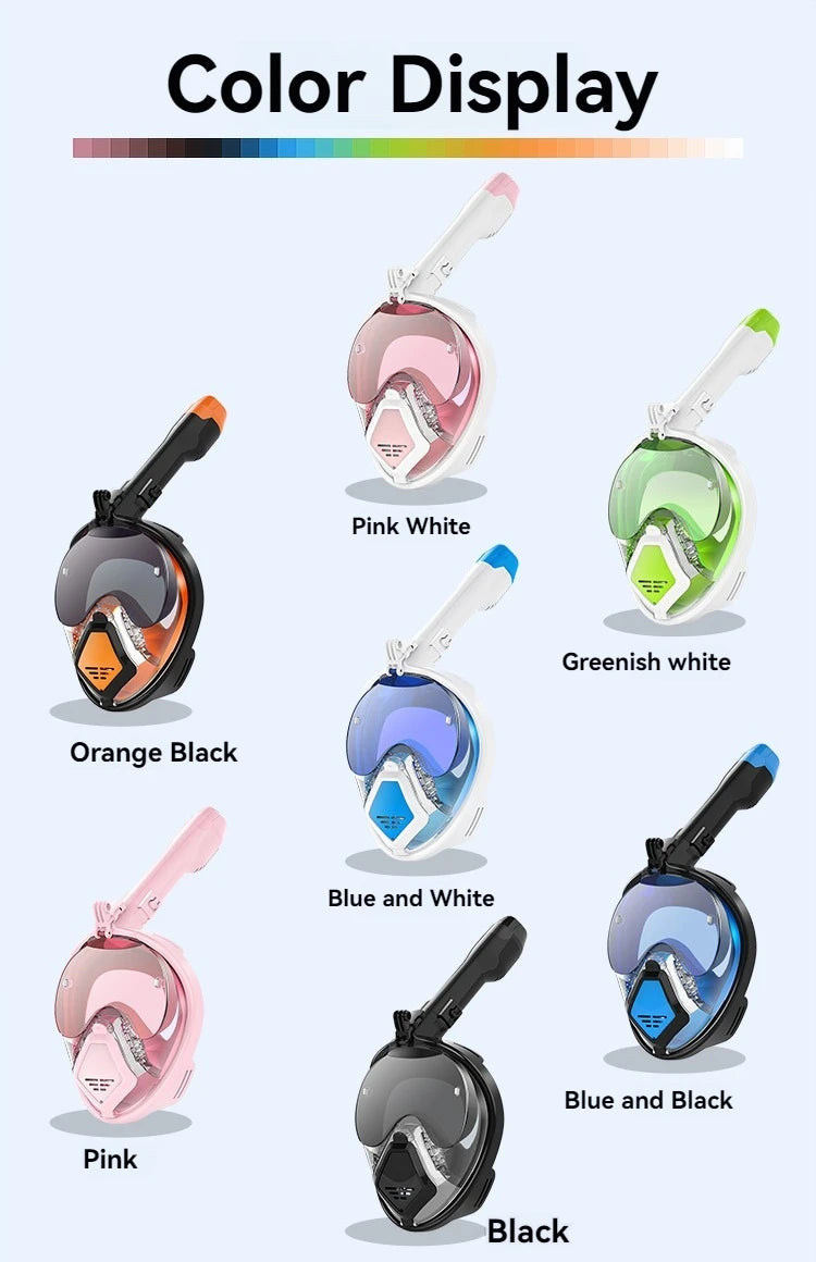 10 Generation diving mask Underwater Snorkeling Full Face Swimming Mask Diving Respirator Masks Breathing for Kids Adult