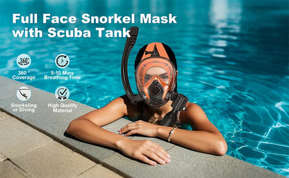 HECUIOI 0.5L Mini Scuba Tank, Diving Mask Snorkel Air Snorkeling Equipment Outdoor Oxygen Diving Tank Underwater Swimming