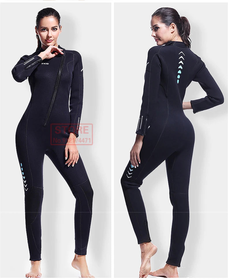 3MM Neoprene Wetsuit Front Zipper Men Kite Surf Diving Suit Women Kayak Swim Scuba Diving and Snorkeling Spearfishing Wetsuits