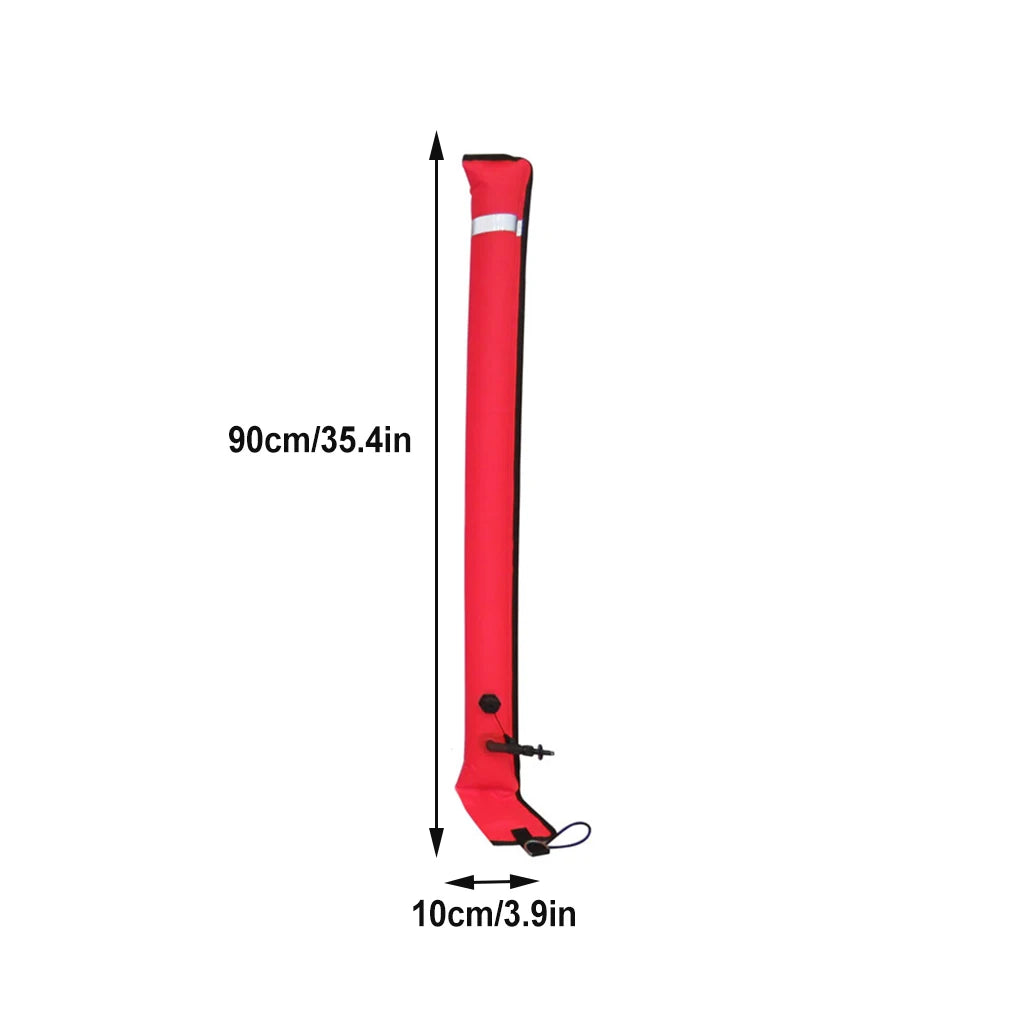 Scuba Diving Surface Marker Buoy Visibility Safety SMB with Valve Reflective Tape Floating Water Sports Equipment