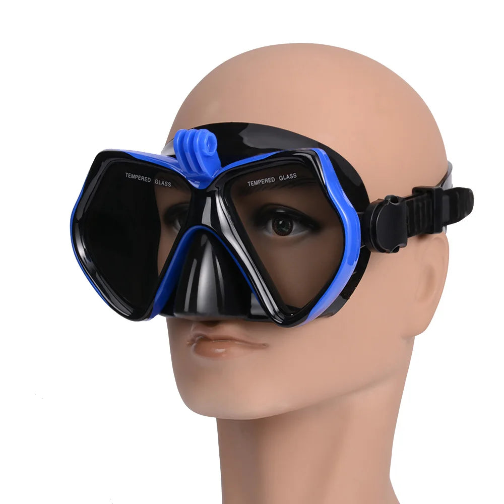 Diving Mask Swimming Goggles For GoPro Underwater Sports Camera Tempered Glass Professional Scuba Dry Snorkel Tube Adults Youth
