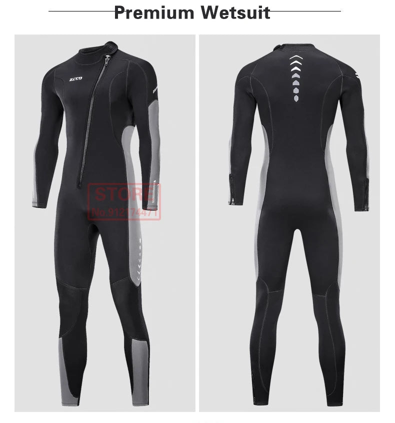 3MM Neoprene Wetsuit Front Zipper Men Kite Surf Diving Suit Women Kayak Swim Scuba Diving and Snorkeling Spearfishing Wetsuits