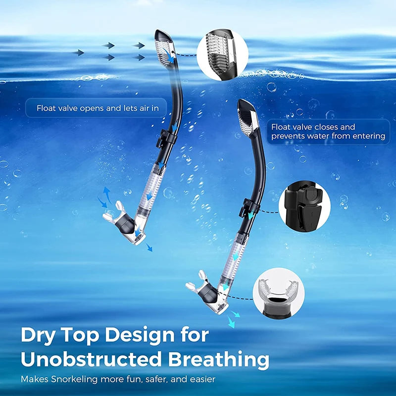 Large Frame Snorkeling Set, Anti Fog, HD Panoramic View, Aqua, Diving Goggles Adult, Underwater, Snorkel Mask With Go-Pro Mount