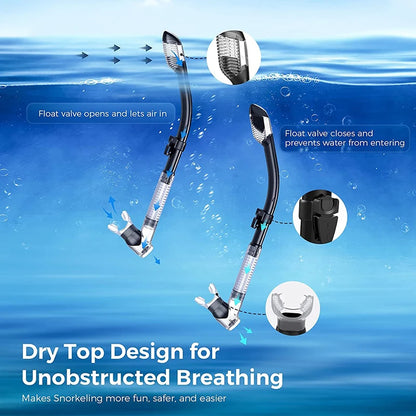 Large Frame Snorkeling Set, Anti Fog, HD Panoramic View, Aqua, Diving Goggles Adult, Underwater, Snorkel Mask With Go-Pro Mount