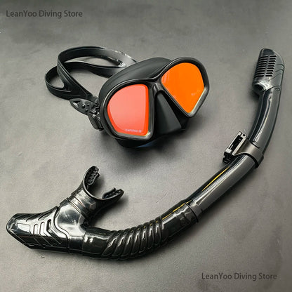 Premium Silicone Small Volume Free Diving Glasses Coloured Lens Low Capacity Mask Scuba Diving Tube Set for Snorkelling