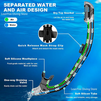 Premium Silicone Small Volume Free Diving Glasses Coloured Lens Low Capacity Mask Scuba Diving Tube Set for Snorkelling