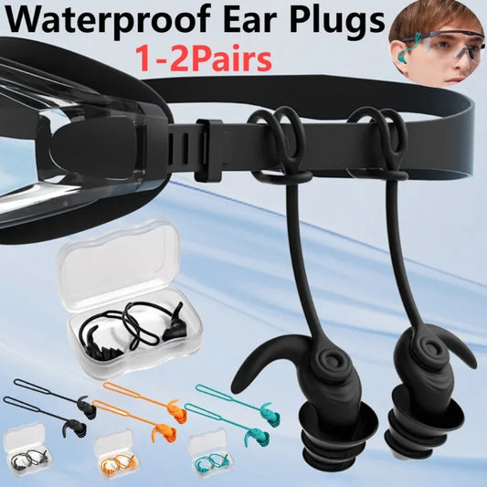 1Pair/2Pair Swim Ear Plugs Silicone Waterproof Anti-noise Pool Accessories SwimmingEarplugs Water Sports Swim Swimming Ear Plugs
