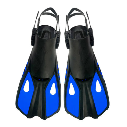 Snorkel Fins Swim Flippers Short Diving Frog Shoes Duck Webs Adjustable Silicone Travel Size Open Heel Adult Men Women Youth Kid