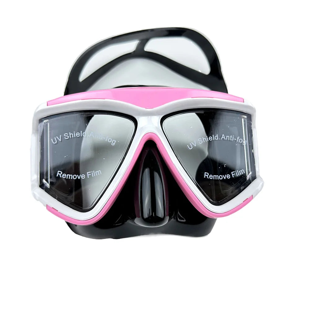 New adult silicone diving glasses professional snorkeling HD swimming tempered glass large frame mask