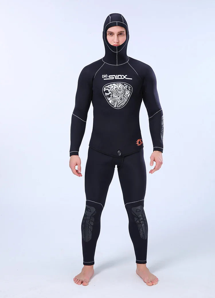 5MM Neoprene Wetsuit Men Tops Pants Diving Suit Equipment Underwater Fishing Spearfishing Kitesurf Swimwear Wetsuit Equipment