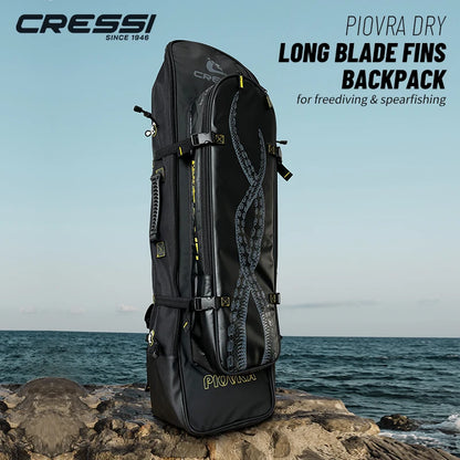 Cressi Fishing Freediving Fin Bag Backpack for Spearfishing Equipment Waterproof Scuba Long Blade Piovra