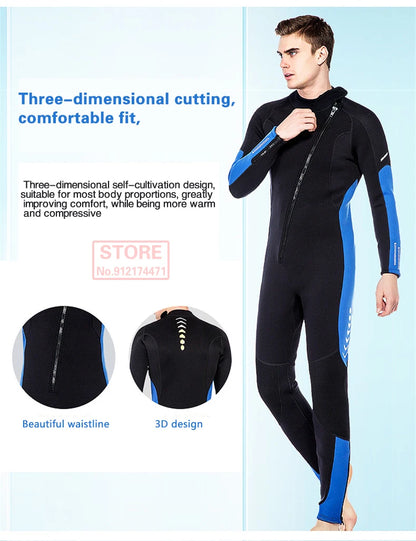 3MM Neoprene Wetsuit Front Zipper Men Kite Surf Diving Suit Women Kayak Swim Scuba Diving and Snorkeling Spearfishing Wetsuits