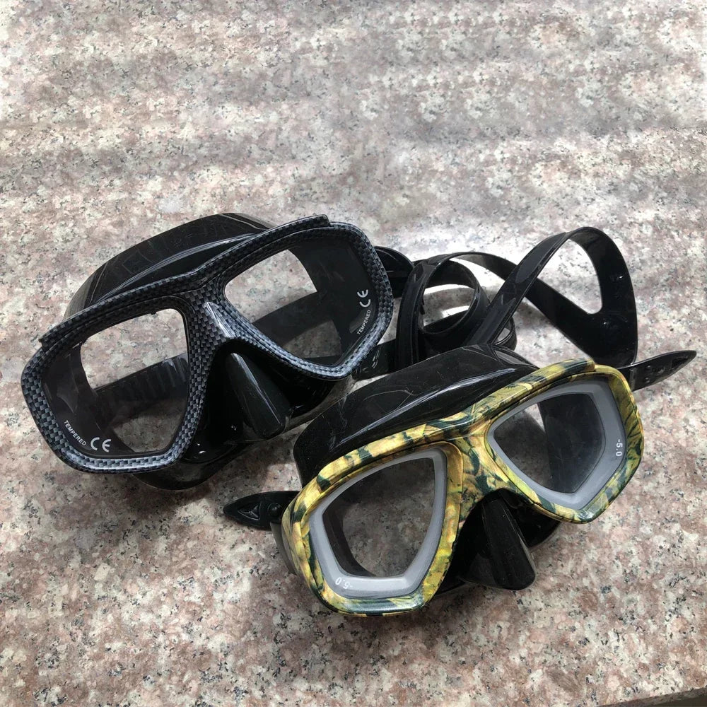 Myopia scuba diving Mask Snakeskin anti fog for spearfishing gear swimming masks googles nearsighted lenses short-sighted