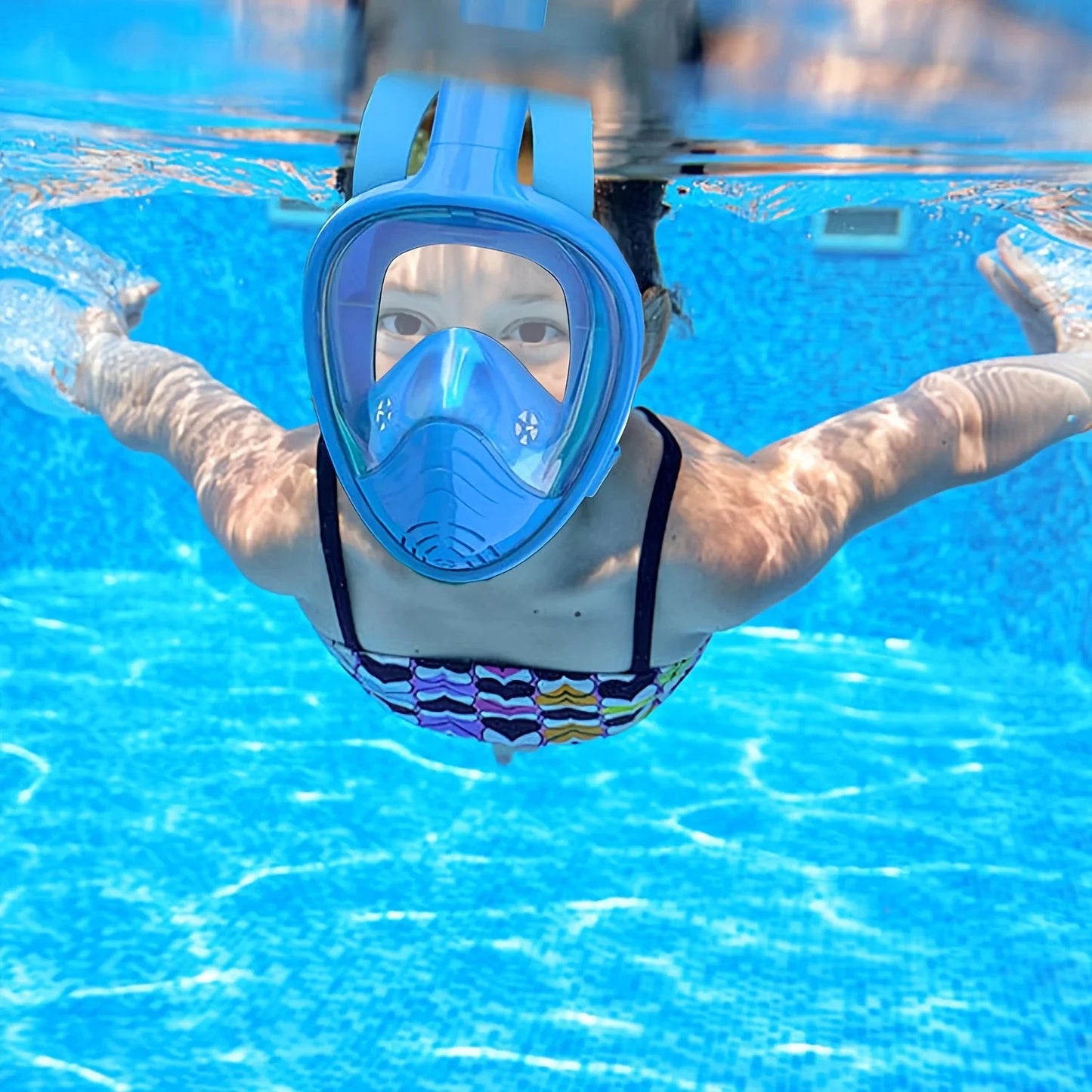 XIAOTREE Children's diving mask, anti-fog and leak-proof, soft silicone design, full-face 360° underwater view
