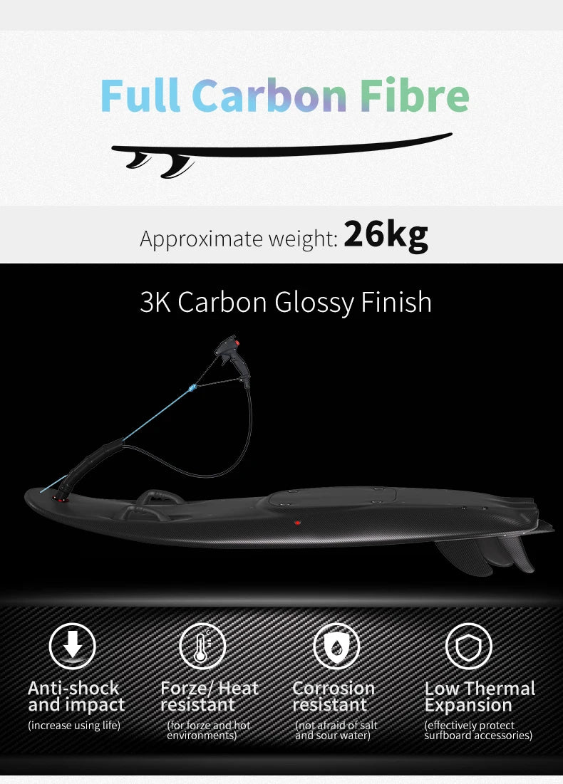 KOOTU Jet Surfboard Fuel-powered surfb Engine 109cc Lightweight Carbon Fiber Surfboard Electric Surfing High Speed Power Surfing