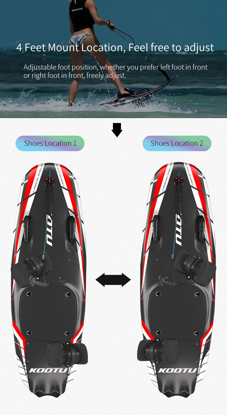 KOOTU Jet Surfboard Fuel-powered surfb Engine 109cc Lightweight Carbon Fiber Surfboard Electric Surfing High Speed Power Surfing