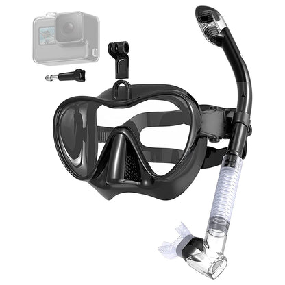 Large Frame Snorkeling Set, Anti Fog, HD Panoramic View, Aqua, Diving Goggles Adult, Underwater, Snorkel Mask With Go-Pro Mount