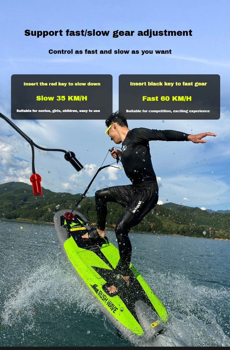 High-Speed Carbon Fiber Electric Surfboard, Jet Power with Li-ion NMC Battery & New Control System, Ribbed KeelEPPforWaterSports