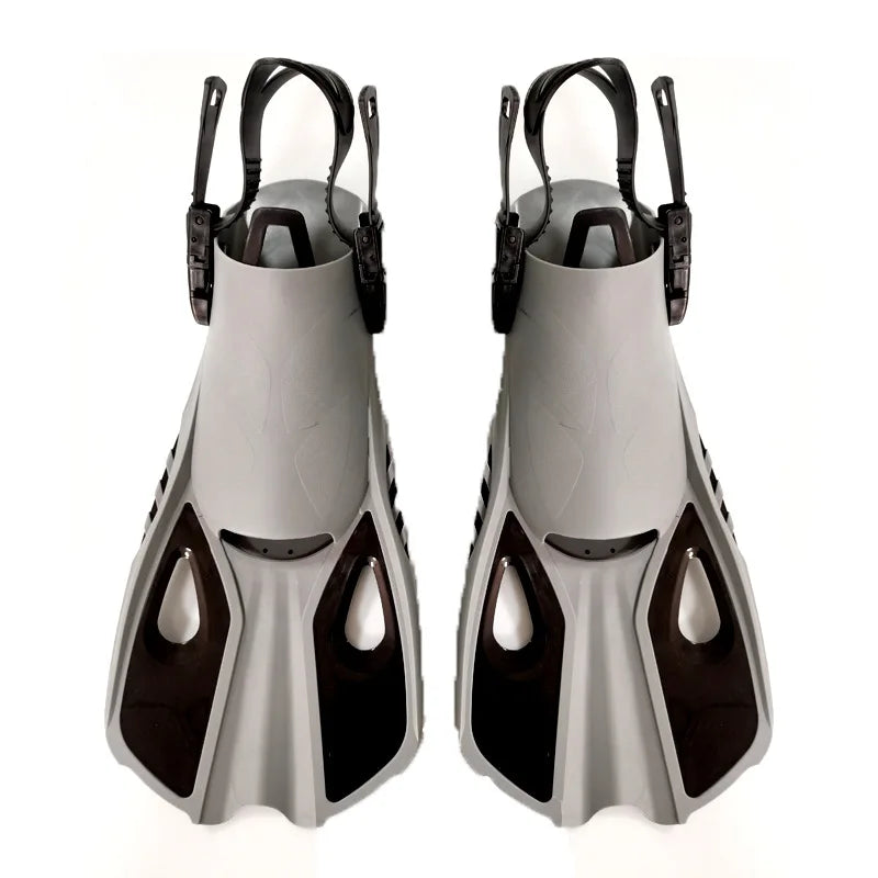 Snorkel Fins Swim Flippers Short Diving Frog Shoes Duck Webs Adjustable Silicone Travel Size Open Heel Adult Men Women Youth Kid