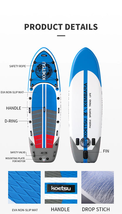 koetsu Wide Body Inflatable Stand Up Paddle Board SUP Board 3 to 5 people Padding Water Parents and Children PVC Wakeboard