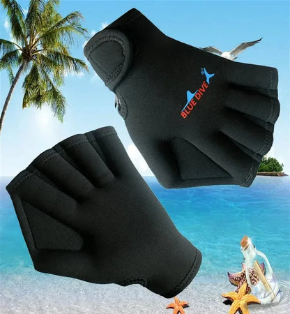 Aquatic Swimming Webbed Gloves Gloves Paddles Fit Traning Water Resistance Webbed Paddles for Swimming Diving