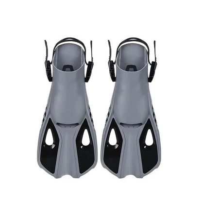 Snorkel Fins Swim Flippers Short Diving Frog Shoes Duck Webs Adjustable Silicone Travel Size Open Heel Adult Men Women Youth Kid